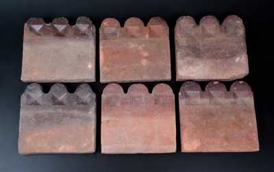 Lot of Six: Georgia Pottery Slave Tiles