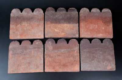 Lot of Six: Georgia Pottery Slave Tiles