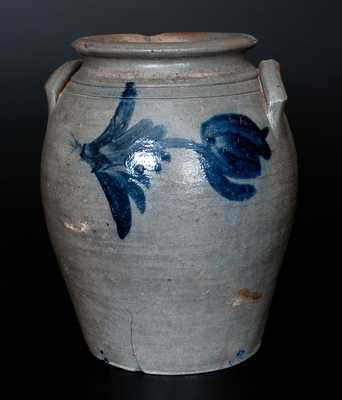 James River Virginia Stoneware Jar with Cobalt Floral Decoration