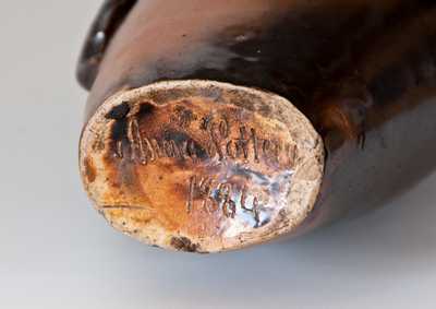 Extremely Rare Anna Pottery Stoneware Snake Flask Inscribed 