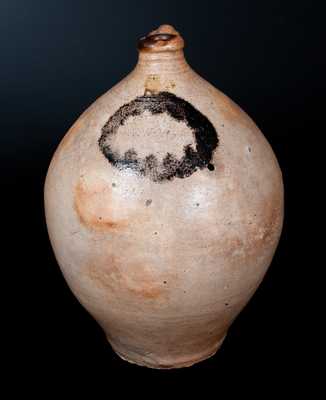 C. CROLIUS / NEW-YORK Ovoid Stoneware Jug with Unusual Slip Decoration