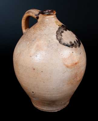 C. CROLIUS / NEW-YORK Ovoid Stoneware Jug with Unusual Slip Decoration