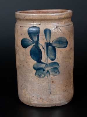 P. HERRMANN, Baltimore Stoneware Jar w/ Clover Decoration