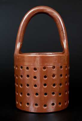 Glazed Stoneware Strainer, American, late 19th century