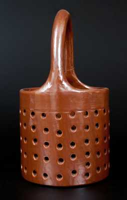 Glazed Stoneware Strainer, American, late 19th century