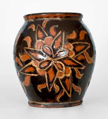 Exceedingly Rare and Important Solomon Grimm, Rockland Township, Berks County, PA Redware Jar, 1820