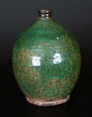 Rare Green-Glazed Redware Jug, Bristol County, MA origin, early 19th century