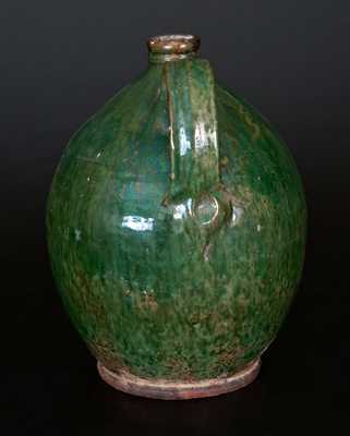 Rare Green-Glazed Redware Jug, Bristol County, MA origin, early 19th century