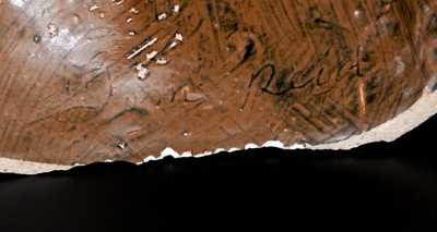 Albany-Glazed Stoneware Spaniel Inscribed "Tom Reid" on Underside