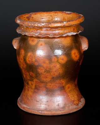 Unusual Urn-Shaped Redware Flowerpot with Crimped Rim, Possibly Galena, IL