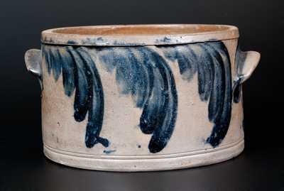 H. MYERS Stoneware Butter Crock w/ Cobalt Swag Decoration, Baltimore