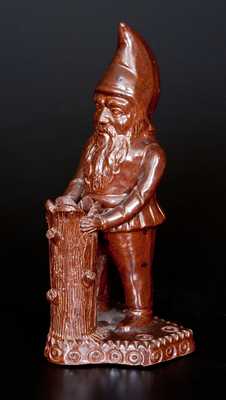 Albany-Slip-Glazed Stoneware Match Safe featuring Christmas Elf or Gnome