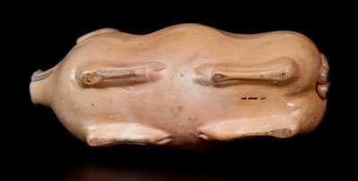 Cobalt-Decorated Stoneware Pig Bottle, Midwestern origin, fourth quarter 19th century