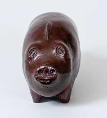 Rare Sewer Tile Razorback Hog Bottle, Midwestern U.S. origin, late 19th century