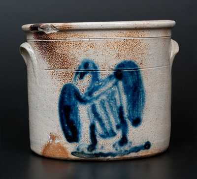 Very Rare Stoneware Crock w/ Cobalt Federal Eagle Decoration, possibly J.M. Pruden, Elizabethtown, NJ