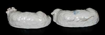 Rare Pair of Stoneware Sheep Doorstops, attrib. Pfaltzgraff Pottery Co., York, PA