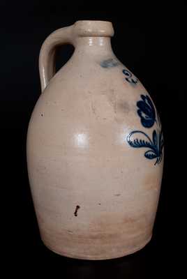 JOHN BURGER. / ROCHESTER Stoneware Jug w/ Floral Design