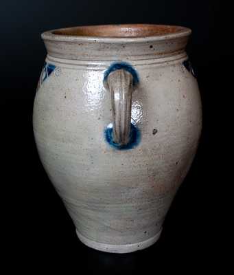 Rare New York City Stoneware Jar w/ Impressed Rosettes and Geometric Designs, circa 1790 s