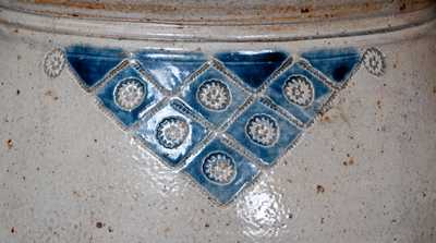 Rare New York City Stoneware Jar w/ Impressed Rosettes and Geometric Designs, circa 1790 s