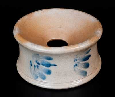 Stoneware Spittoon w/ Cobalt Floral Decoration, probably Philadelphia, PA