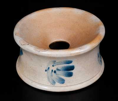 Stoneware Spittoon w/ Cobalt Floral Decoration, probably Philadelphia, PA