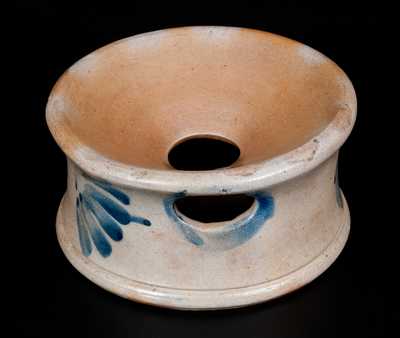 Stoneware Spittoon w/ Cobalt Floral Decoration, probably Philadelphia, PA