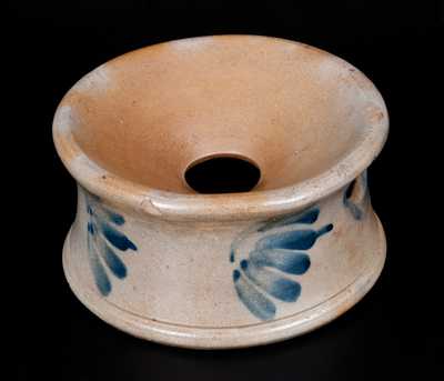 Stoneware Spittoon w/ Cobalt Floral Decoration, probably Philadelphia, PA