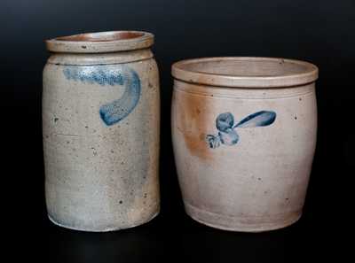 Lot of Two: Mid-Atlantic Stoneware Jars, one Baltimore or Richmond origin