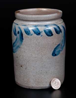 Small-Sized Pennsylvania Stoneware Jar with Cobalt Swag Decoration