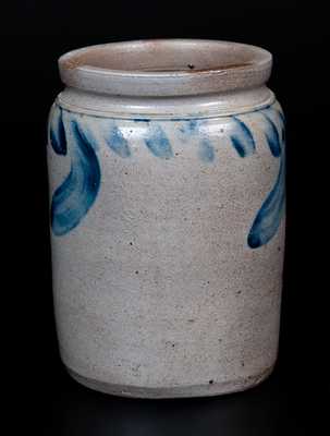 Small-Sized Pennsylvania Stoneware Jar with Cobalt Swag Decoration