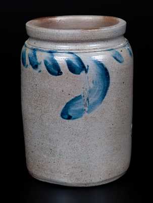 Small-Sized Pennsylvania Stoneware Jar with Cobalt Swag Decoration