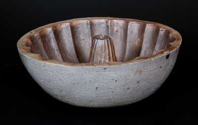 Rare Salt-Glazed Stoneware Cake Mold, Western PA, circa 1875