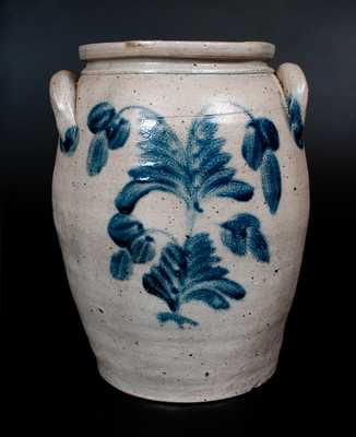Ovoid Stoneware Jar with Cobalt Floral Design, Mid-Atlantic, circa 1860
