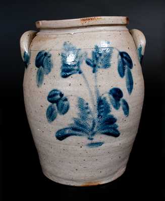 Ovoid Stoneware Jar with Cobalt Floral Design, Mid-Atlantic, circa 1860