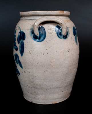 Ovoid Stoneware Jar with Cobalt Floral Design, Mid-Atlantic, circa 1860