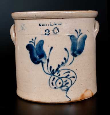 CORTLAND Stoneware Crock, Madison Woodruff and Romanzo Smith, Cortland, NY, circa 1867-69