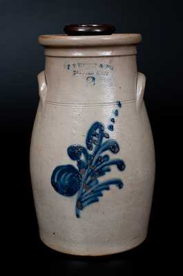 F T WRIGHT & SON / TAUNTON, MASS Stoneware Churn