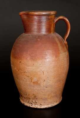 Large-Sized Stoneware Pitcher with Iron Dipped Surface, English, 19th century