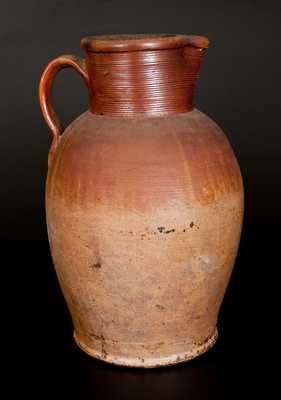 Large-Sized Stoneware Pitcher with Iron Dipped Surface, English, 19th century