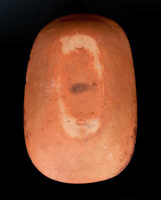 Extremely Rare J. McCULLY / TRENTON, NJ Redware Platter w/ Manganese Oyster Shell and Central Star Designs