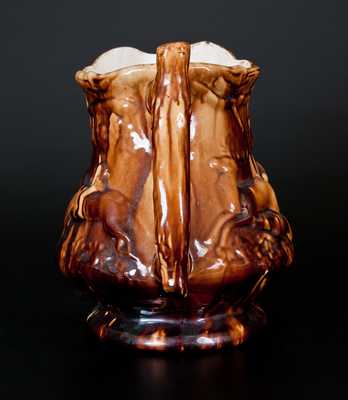 Fine Rockingham Presentation Frog Pitcher, attrib. Swan Hill Pottery, South Amboy, NJ