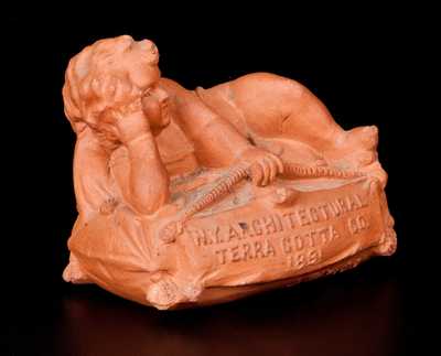 Rare Terra Cotta Figural Paperweight,