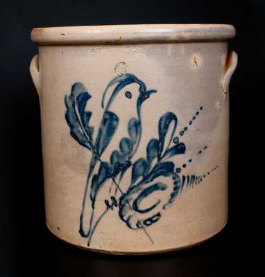 Scarce Six-Gallon S.L. PEWTRESS & CO / FAIRHAVEN CONN Stoneware Parrot Crock