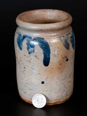 Quart-Sized Stoneware Jar with Cobalt Swag Decoration, Mid-Atlantic origin