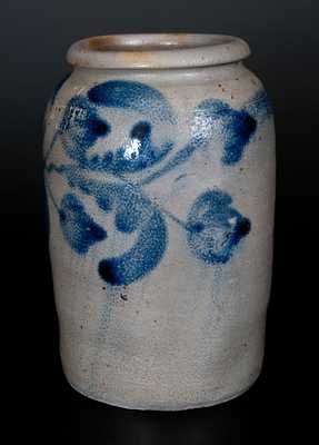 H.C. SMITH / ALEXA / D.C. Stoneware Jar w/ Cobalt Floral Decoration