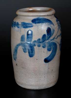 H.C. SMITH / ALEXA / D.C. Stoneware Jar w/ Cobalt Floral Decoration