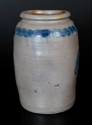 H.C. SMITH / ALEXA / D.C. Stoneware Jar w/ Cobalt Floral Decoration
