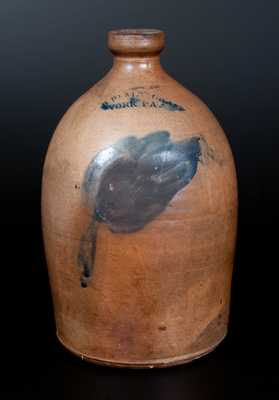 1 Gal. H. B. PFALTGRAFF / YORK, PA Stoneware Jug with Leaf Decoration