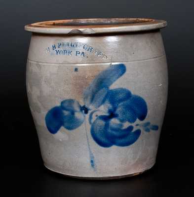 1 Gal. H. B PFALTZGRAFF / YORK, PA Stoneware Cream Jar with Floral Decoration