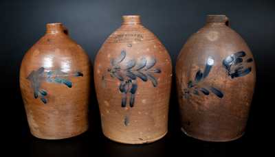 Lot of Three: Pfaltzgraff Pottery Stoneware Jugs incl. Two Signed THE P. S. CO. / YORK, PA